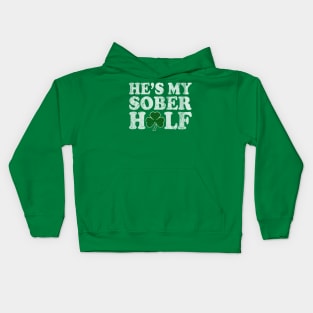 He's My Sober Half St Patrick's Day Matching Couples Kids Hoodie